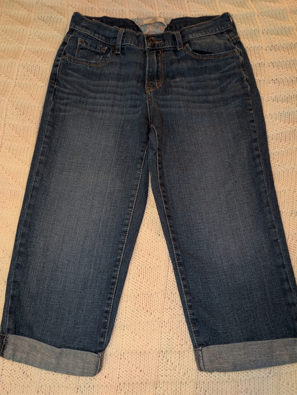Levi's Dark Blue Cropped Straight Jeans
